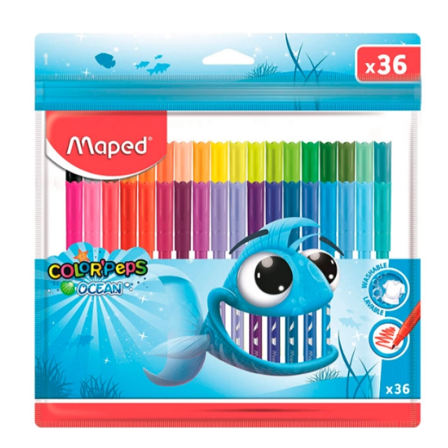 Фломастеры Maped "Color'Peps Ocean" 36 цветов