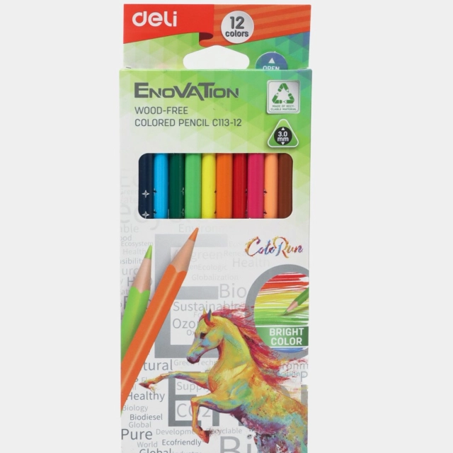12 ta rangli Deli "Enovation" qalamlari