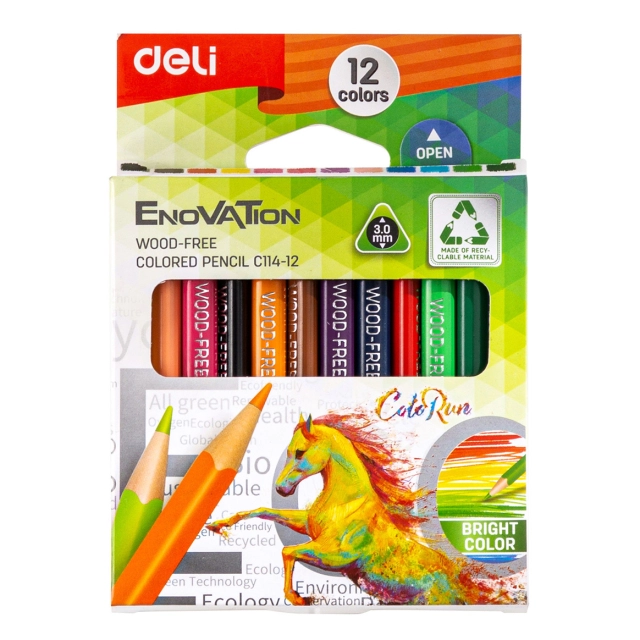 12 ta rangli Deli "Enovation" qalamlar