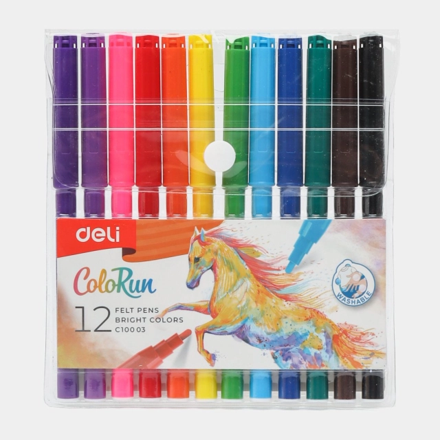 Фломастеры Deli "Color Run" 12 цветов