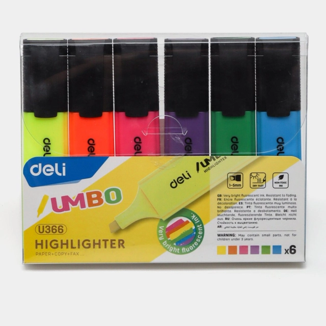 Текстовыделитель Deli "Jumbo" 6шт, U366