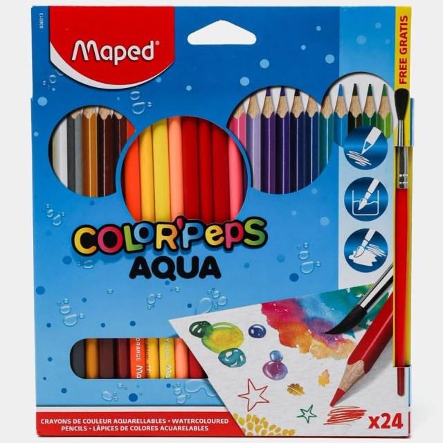 Цветные карандаши Maped "Aqua" 24 цветов