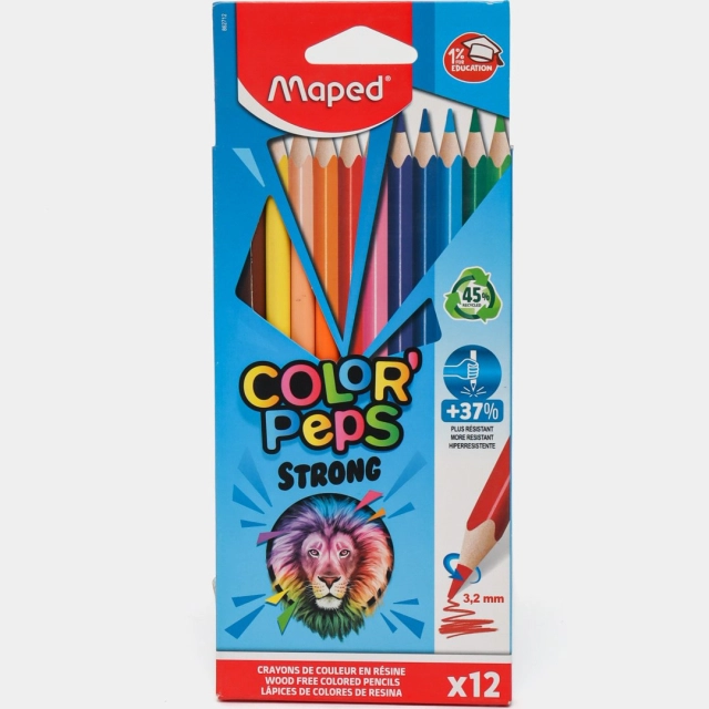Цветные карандаши Maped "COLOR'PEPS Strong" 12 цветов