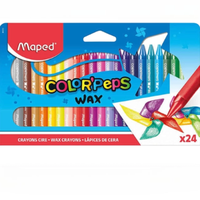 Мелки восковые Maped "Color Peps Wax", 24 цвета