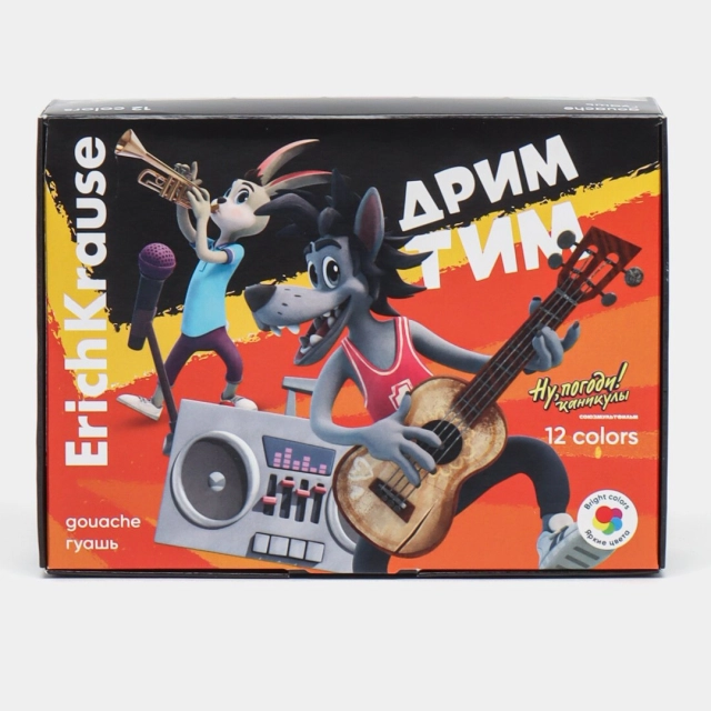 Гуашь ErichKrause "Ну, Погоди! Каникулы" 12 цветов