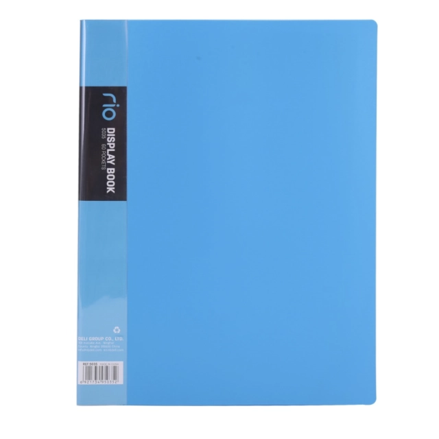 Папка для документов и канцелярии "Rio Display Book A4", на 60 листов (Blue)