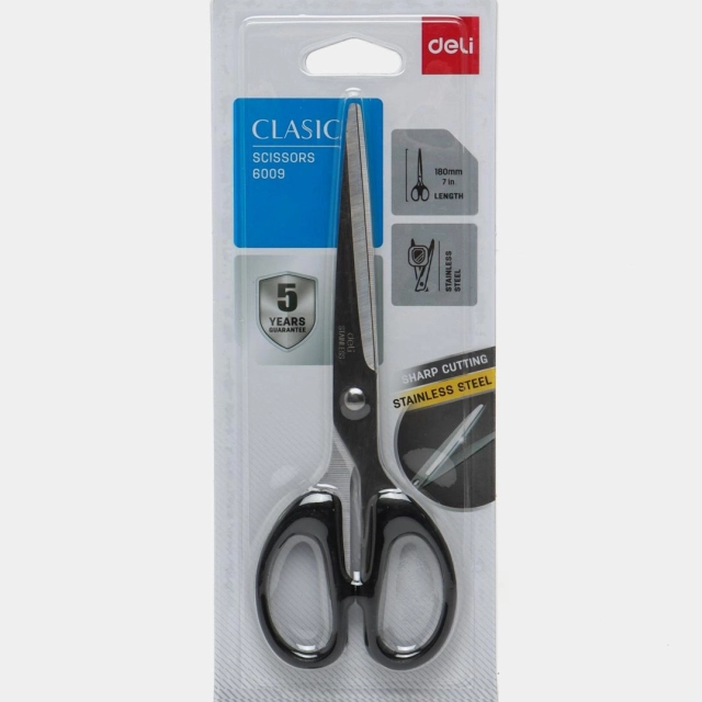 Deli 180 mm kanselyariya qaychisi (Black)