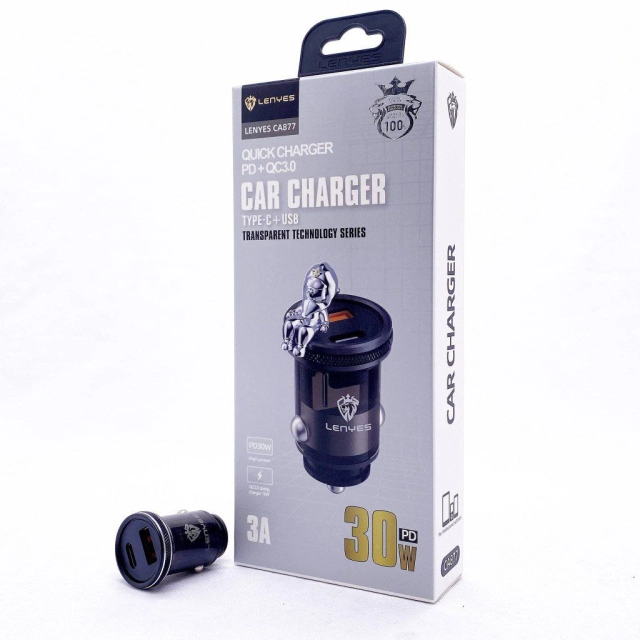 Автомобильное зарядное устройство LENYES  USB/PD CA877 30W