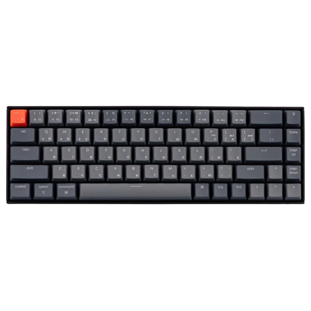 Keychron K6 68 Key Gateron Mechanical Keyboard White LED Red Russian Layout klaviaturasi