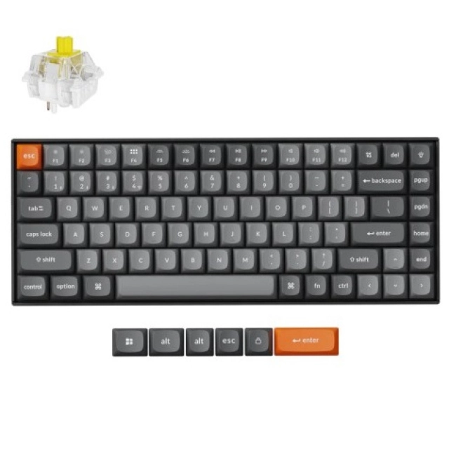 Klaviatura Keychron K2 MAX 84 Key, K super Banana, WL/BT/USB-A, QMK, EN/RU/UZ, RGB, Black klaviaturasi