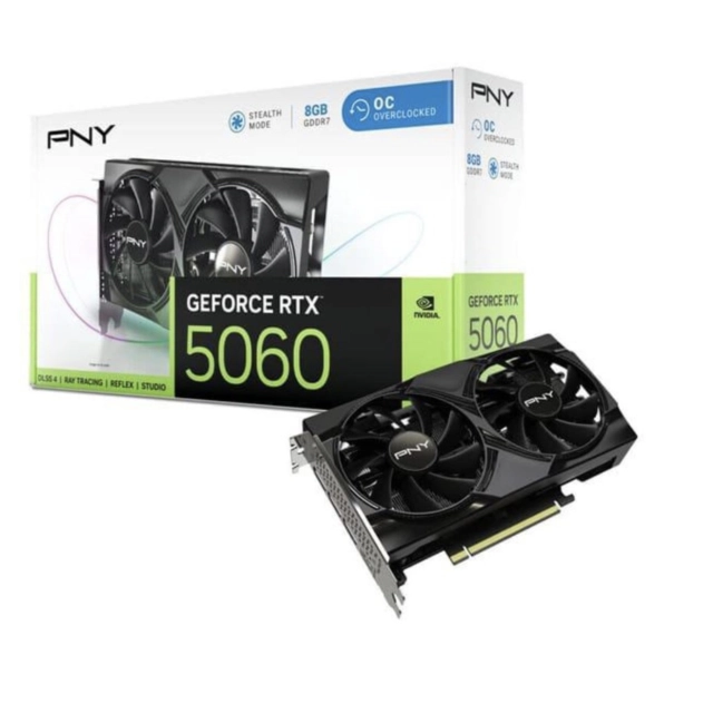 PNY GeForce RTX&trade; 5060 8GB Dual videokartasi