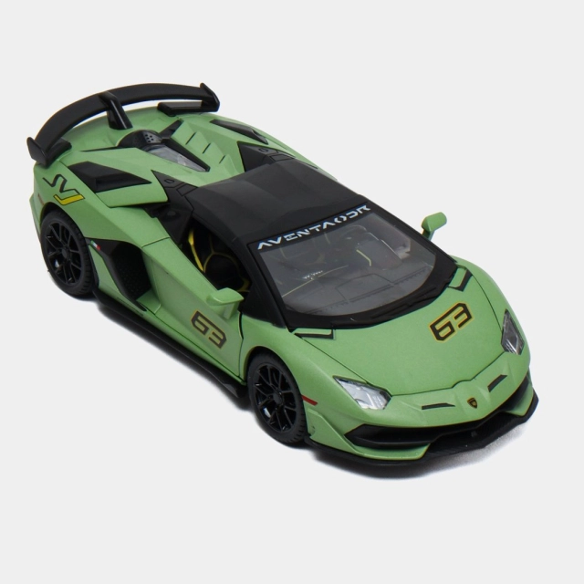 Lamborghini Aventador SVJ 63 1/24 metall kolleksiya mashinasi, Green