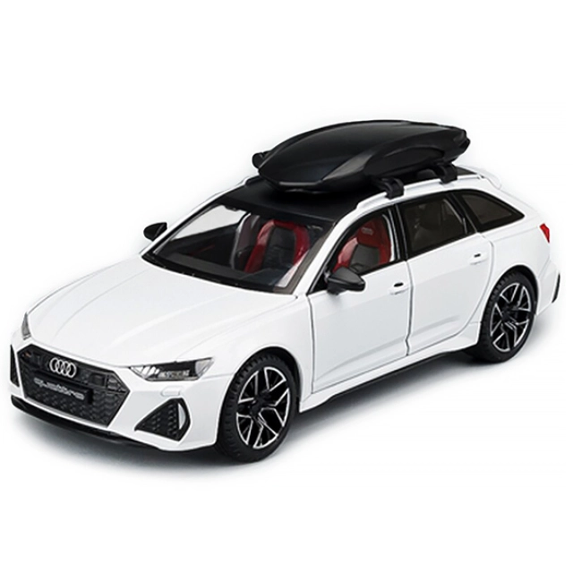 Audi RS6 Avant 1/24 metall kolleksiya mashinasi, White