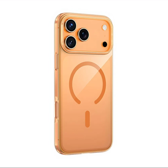 Прозрачный чехол Keephone X Crystal MagSafe Case для iPhone 17 pro, orange