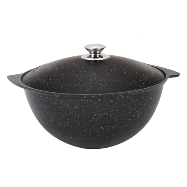 Kukmara 6 litrli palov uchun qozon (to&lsquo;q marmar, yopishmaydigan qoplama) (кмт65а)