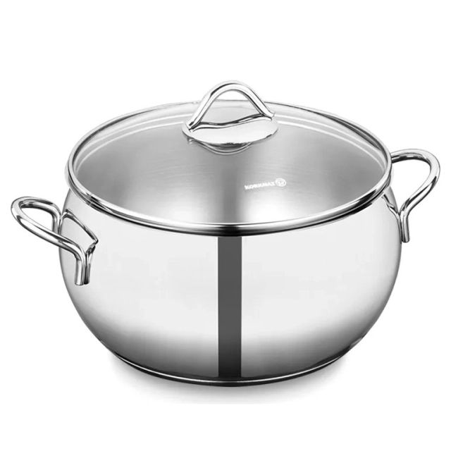 Кастрюля Korkmaz Tombik 22 см 4.9 л , нержавеющая сталь, многослойное капсульное дно (A1074) , Silver