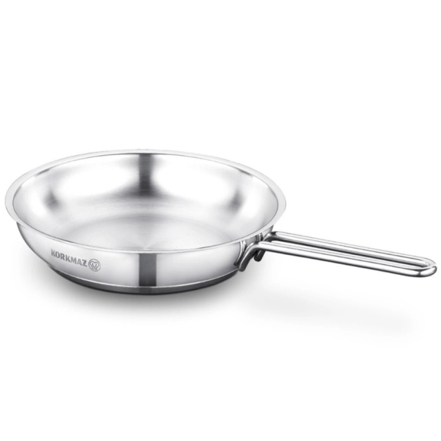 Сковорода Korkmaz Tombik 24 см 1.8 л, алюминиевая, антипригарная (A1080) , Silver