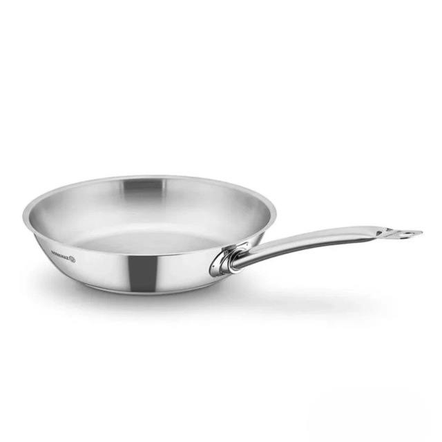 Korkmaz Proline 28 sm 2.7 l, zanglamaydigan po&lsquo;lat, ko&lsquo;p qatlamli kapsulali taglik, sous tovasi (A1154) , Silver