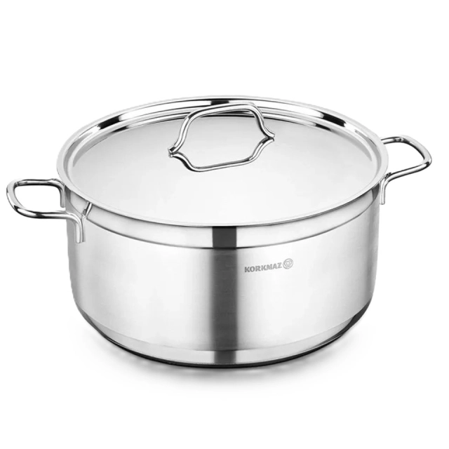 Кастрюля Korkmaz Alfa 26 см 6.8 л , нержавеющая сталь, многослойное капсульное дно (A1025) , Silver