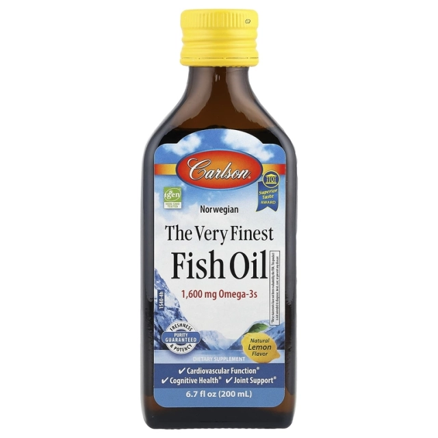 Carlson Norwegian Fish Oil лимонный Омега-3, 200 мл (1600 мг Омега-3) (01540)