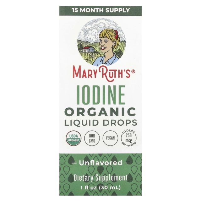 MaryRuth&rsquo;s Organik yodli tomchilar, 250 mkg, 30 ml (00816)