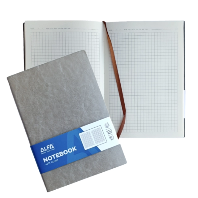 Блокнот, внутри из пвх, клетка, в 3х цветах, формат A5, 100 страниц 80gsm 1NB003 (1/100)