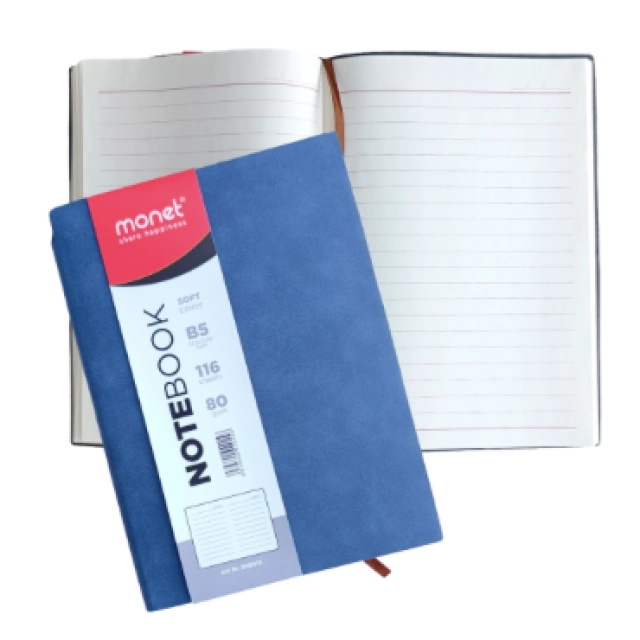 3 xil rangdagi qog&lsquo;oz tasmali bloknot, B5 format, chizg&lsquo;ich, 116 bet 80gsm 2NB015 (1/64)