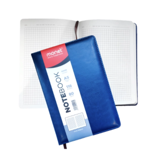 3 xil rangdagi qog&lsquo;oz tasmali bloknot, A5 format, katak, 116 bet 80gsm 2NB012 (1/80)