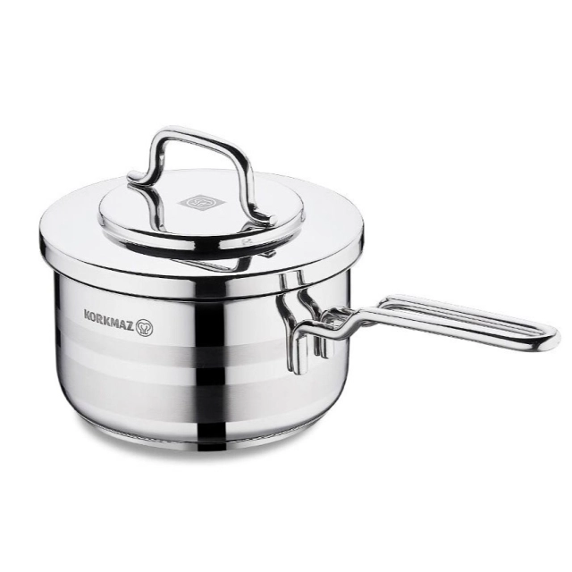 Кастрюля-соусник Alfa 16 см 1.8 л, нержавеющая сталь, многослойное капсульное дно (A2047) , Silver