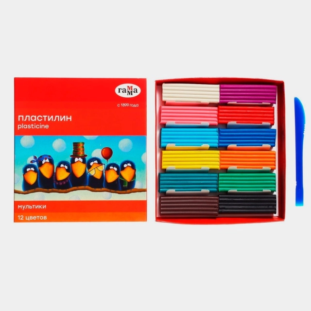 Пластилин Гамма 12 цветов (с 1899 года, 280018)
