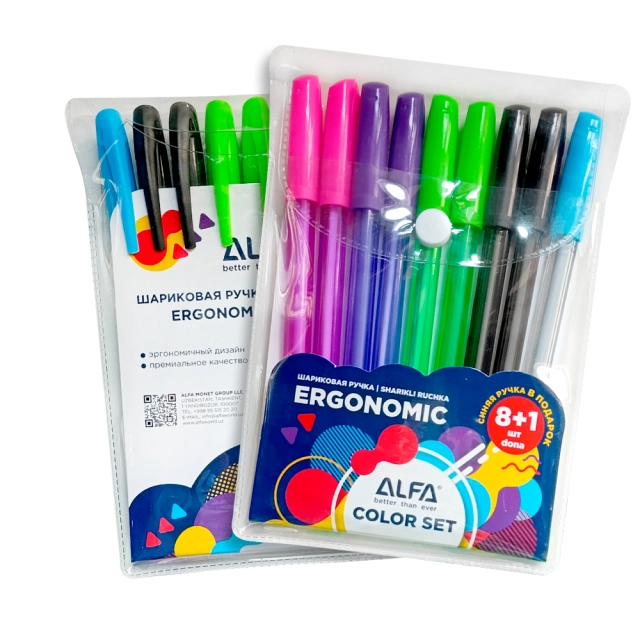 Ergonomic COLOR SET 1BP013 sharikli ruchkalar