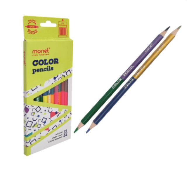 Цветные карандаши MONET NEON/METALIC 12/24, 12шт в коробке 2PN003