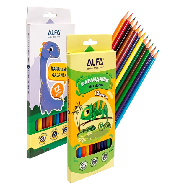 Цветные карандаши пластиковые &laquo;Kids stories&raquo; трехгранные 12 цветов 1PCP04