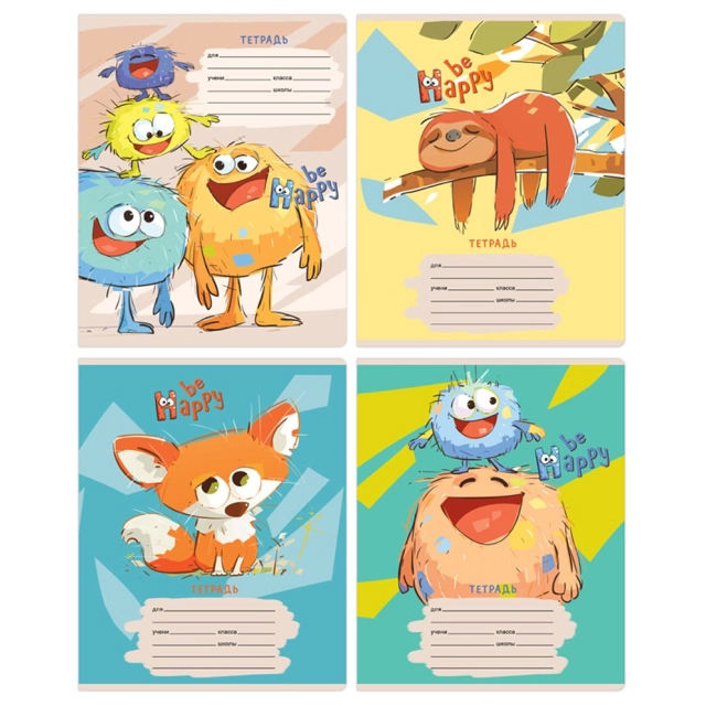 Тетрадь 12л., клетка BG "Be Happy" Т5ск12 12028 (1 шт)