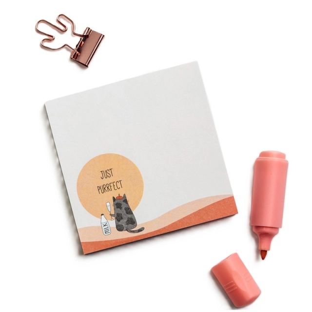 MESHU "Right cat" yozuv bloki (8.5*8.5*1.1sm), (MS_39249)