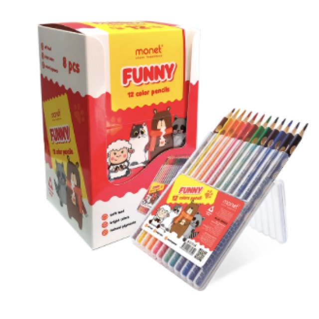 Цветные карандаши Monet "Funny" 12 цветов 2PN012