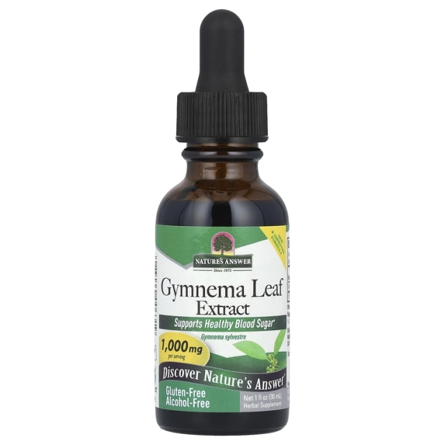Nature&rsquo;s Answer Gymnema Leaf Extract, экстракт листьев джимнемы, без спирта, 1000 мг, 30 мл (1 жидк. унц.) (00631)