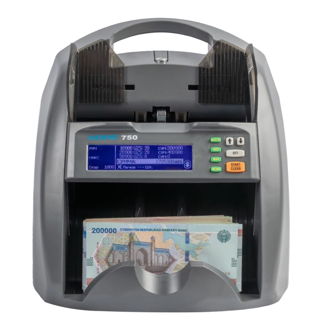 Banknotlarning nominal qiymati va haqiqiyligini aniqlovchi hisoblagich  DORS 750 M3