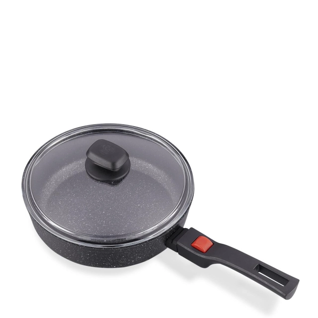 Сковорода глубокая с крышкой KORKMAZ ORNELLA PRATIK , 24&times;6,5 см (A2962)