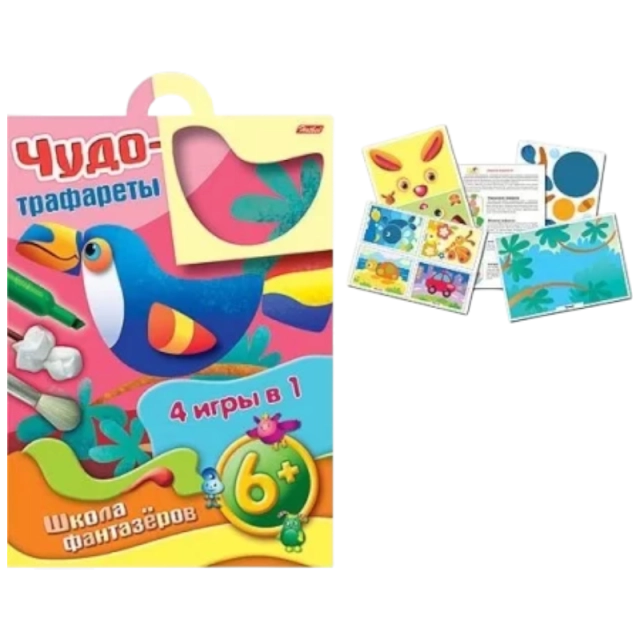 "Mo&lsquo;jiza-trafaretlar" papkasidagi "ShF" A4 formatli 10 varaqli "Qushcha" o&lsquo;yin-konstruktori - 6 yoshdan