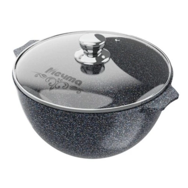 "Granit" kulrang turkumidan shisha qopqoqli, 5l &laquo;Mechta&raquo; palov qozoni