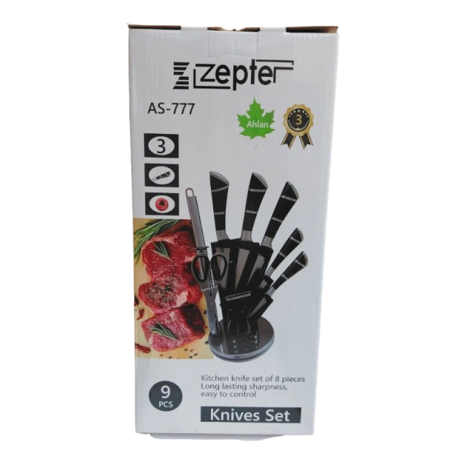 Zepter pichoqlar to&lsquo;plami 9 dona (AS-777) , Black