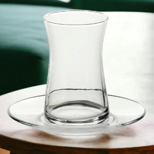 PASABAHCE HEYBELI 95483, 160 ml chashka va likopcha, 6 dona