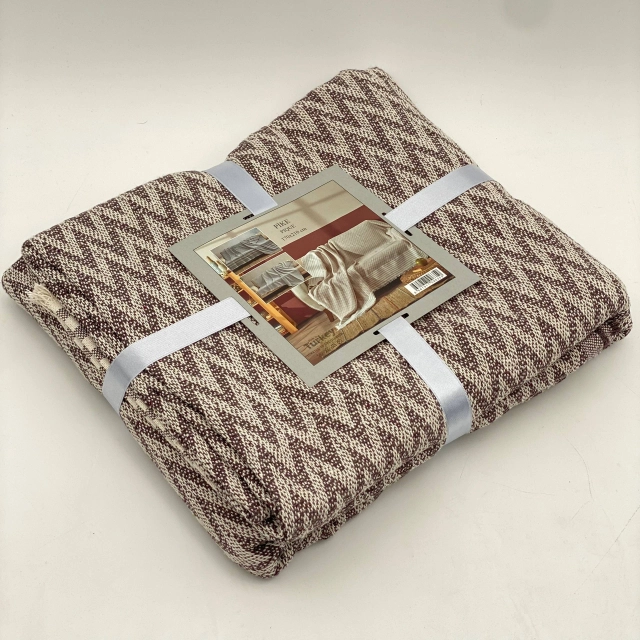 Pike - Ko&lsquo;p rangli paxtadan to&lsquo;qilgan pled choyshab CH1 (170x210 sm)