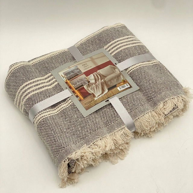 Pike - Ko&lsquo;p rangli paxtadan to&lsquo;qilgan pled choyshab CH3 (170x210 sm)