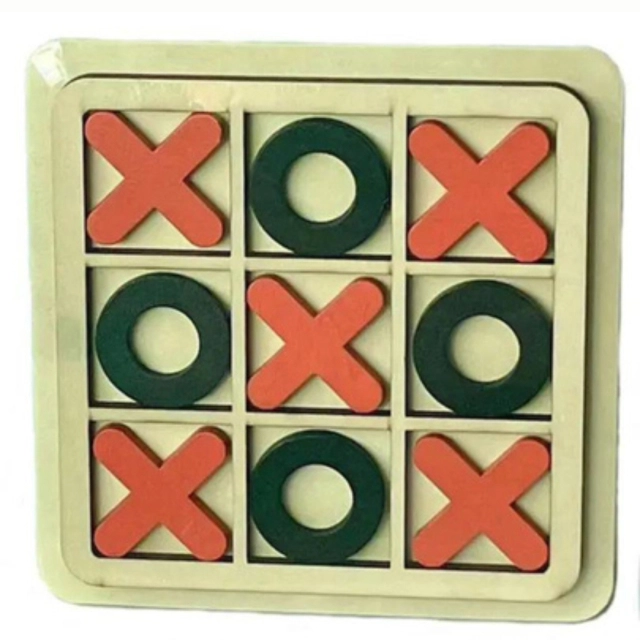 X/O interaktiv yog'och o'yin taxtasi (qora-sariq)