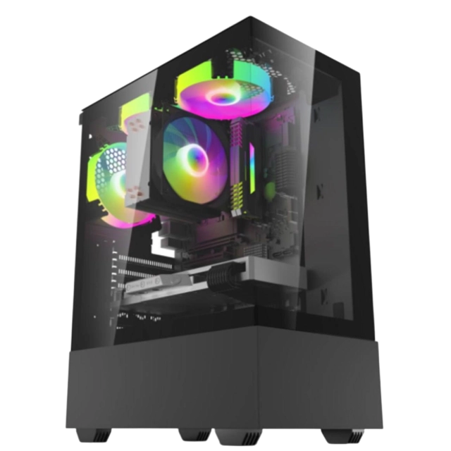 Игровой корпус Bardo BD335 с 3 RGB‑вентиляторами, чёрный