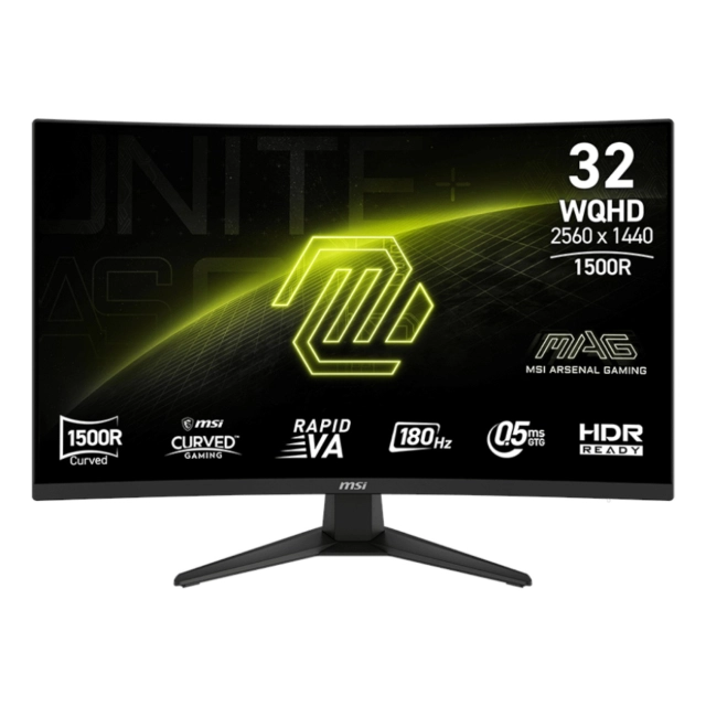 MSI MAG 321CQF E18 Curved monitori / 31.5" / 180Hz / WQHD/ Rapid VA / 0.5ms / HDR Ready , Black