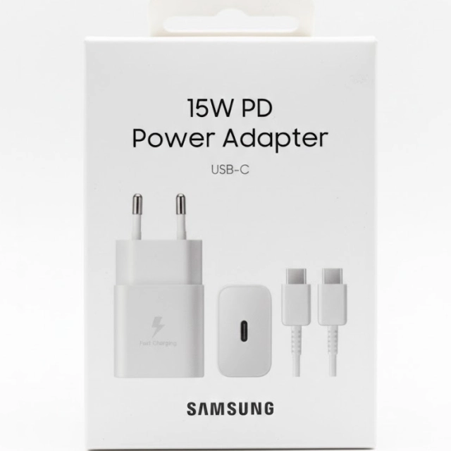 Samsung 15W PD Power Adapter USB-C  quvvatlash uskunasi, White. Orginal