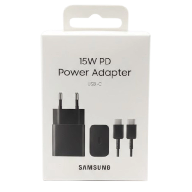 Samsung 15W PD Power Adapter USB-C  quvvatlash uskunasi, Black. Orginal